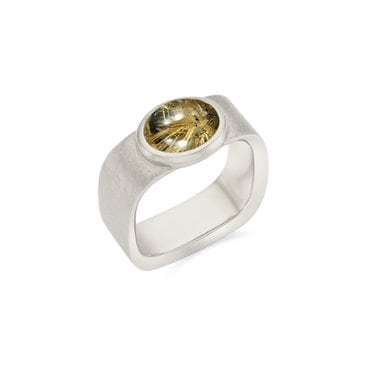 앙스모멍 Valentine Square Ring (Gold Rutile Quartz) - silver (1001011106)