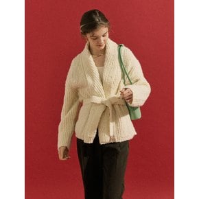 Cashmere Alpaca Knit Coat [ivory, grey, Black ]