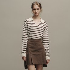 마르쉐 MARCHE v-neck collar stripe knit_2colors