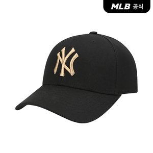 MLB [코리아공식]메탈 로고 커브조절캡 NY (BLACK)