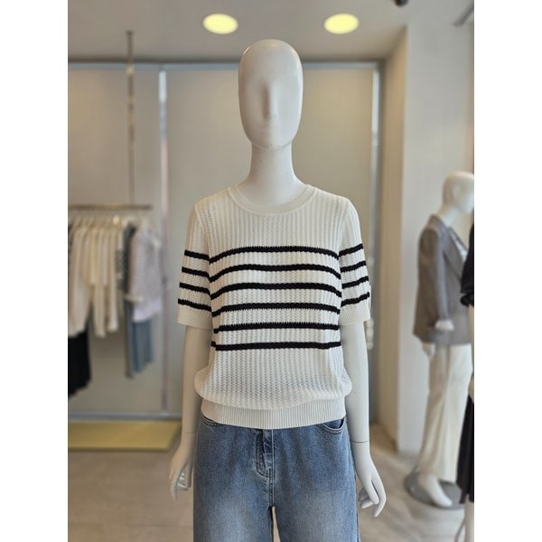 [여주점] [더 아이잗] 여성 스카시 스트라이프 풀오버 니트(IS5M1PO751)