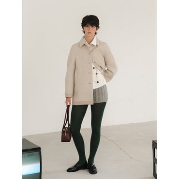 ZOOC 텍스처 블록 싱글 하프 코트  Z244MSG540