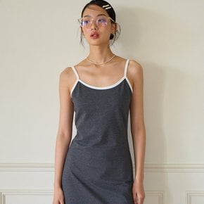 Basic Pique Slip Dress Gray