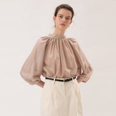 SS21 Gathered Neck Blouse Toast