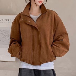 페레아 하이넥 루즈핏 스웨이드 블루종 자켓_F5059