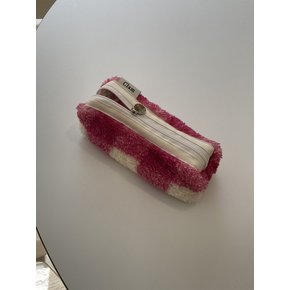 round pencilcase _ Berry cream cheese Soft fur