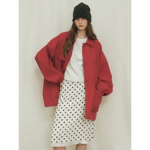 Linen Blend Utility Field Jacket_CTO155(Red)