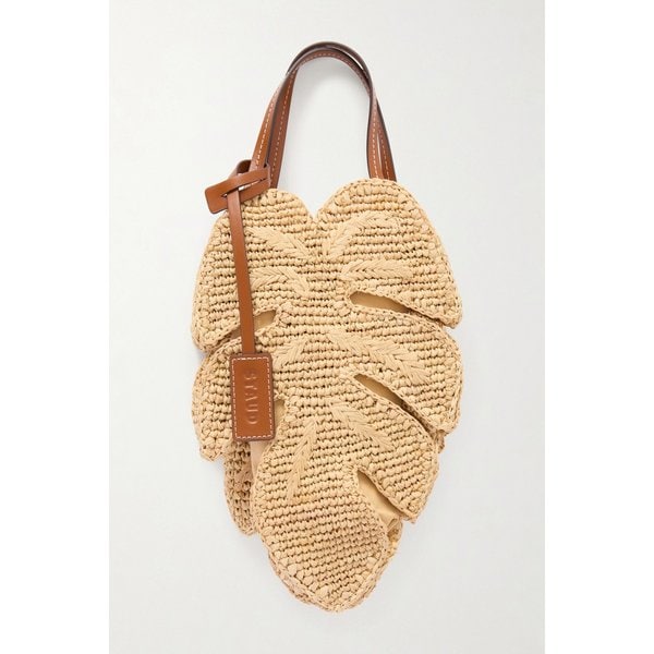 스타우드 가죽 트리밍 라피아 토트백 46376663163027467