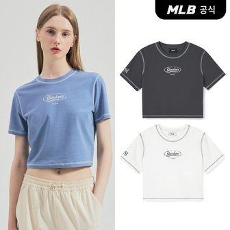 MLB [코리아공식] [MLB] 여성 빈티지 그래픽 슬림 크롭 티셔츠 (3 COLOR)