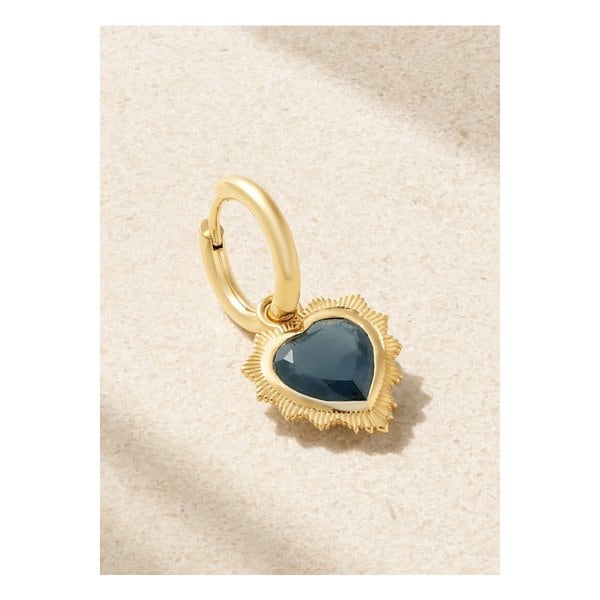 파운드레 Gemstone Heart 18-karat Gold Topaz Single Hoop Earring 블루 1647597301889187