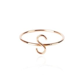 S 라인 반지  14k Gold