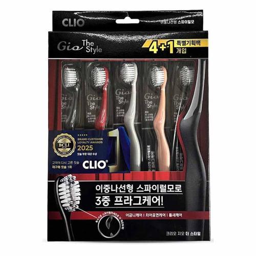 클리오 더 스타일 스파이럴 초극세모 칫솔 4개입(1)