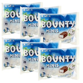 Bounty 바운티 미니 코코넛 초콜릿 바 12입 6팩