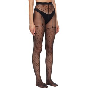 블랙 도트 가터 벨트 스타킹 17685 9180 - Black/Black