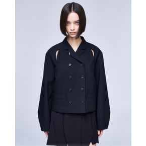 [파주점] [송지오우먼]송지오 컬렉션 베이비 카라 더블 자켓 블랙 WH2JK751BK