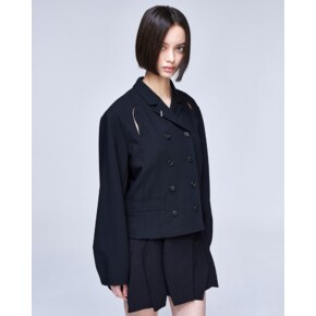 [파주점] [송지오우먼]송지오 컬렉션 베이비 카라 더블 자켓 블랙 WH2JK751BK