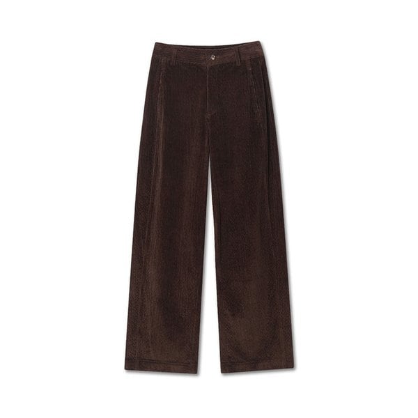 CURVED CORDUROY PANTS VELVET BROWN