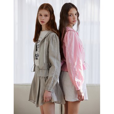 에고이스트 [ BLUE LABEL] 언발 셔링 미니 나일론 스커트 (ER2OSK08)