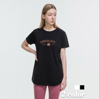 진마니아 초콜릿 하프 라운드 반팔티 빅사이즈 루즈핏 면티 레이어드 티셔츠