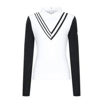 MARTINE GOLF [정상가 298000원]여성 쉐브론 냉감 티셔츠 화이트 (QW0EKS20631)