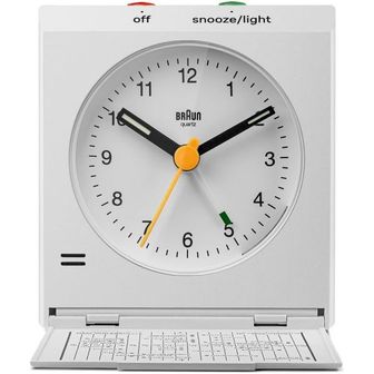 BRAUN 영국 브라운 탁상시계 Braun Classic 아날로그 Travel Alarm Clock with Snooze and Light Iconi