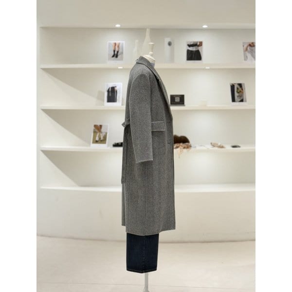 [여주점] 여성 울 블렌디드 헤링본 롱 코트 (L254MSH040)