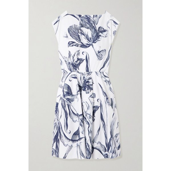 플리츠 플로럴 코튼 포플린 미니 원피스 46376663162952605