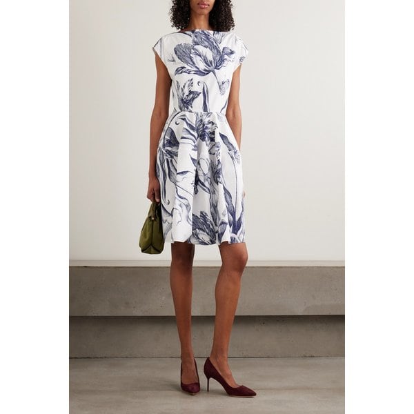 플리츠 플로럴 코튼 포플린 미니 원피스 46376663162952605