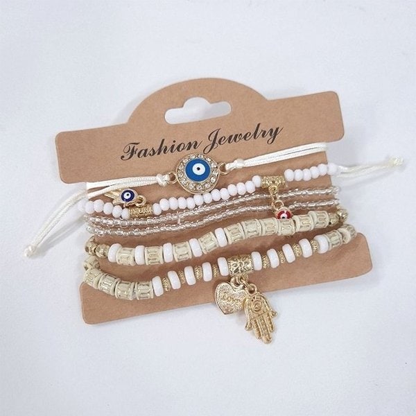 보헤미안 눈동자 팔찌 6종 세트 여름 악세서리 히피 빈티지 바다 소품샵 (WFFKWLE)