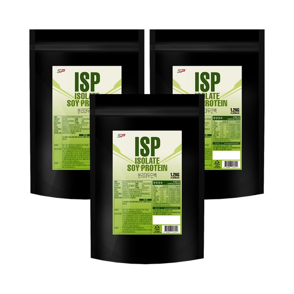 ISP 식물성 단백질쉐이크 분리대두단백질 무맛 1.2kg x 3개
