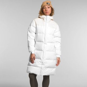 노스페이스 여성 눕시 Nuptse 파카 롱 패딩 자켓 TNF White