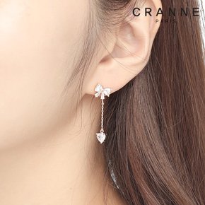 14K 리본 드롭 하트 귀걸이 gold filled C24EGF021