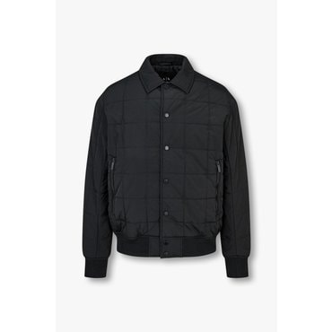 ARMANI EXCHANGE AX남성 스퀘어 퀼티드 스냅 버튼 자켓 A414310021블랙
