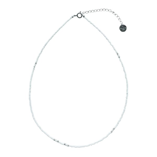 silver point necklace(white)