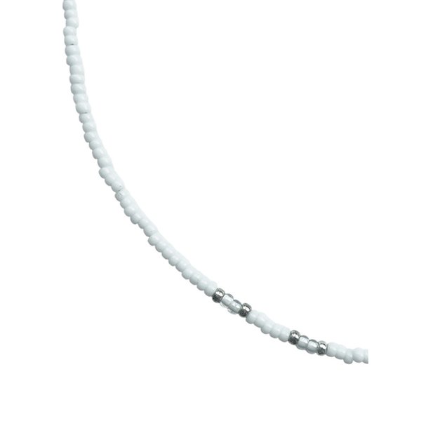 silver point necklace(white)