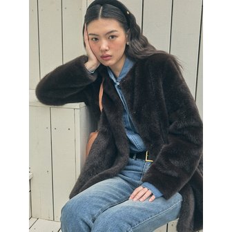 유어네임히얼 에코 밍크 하프 코트 (eco mink half coat) Y4O007