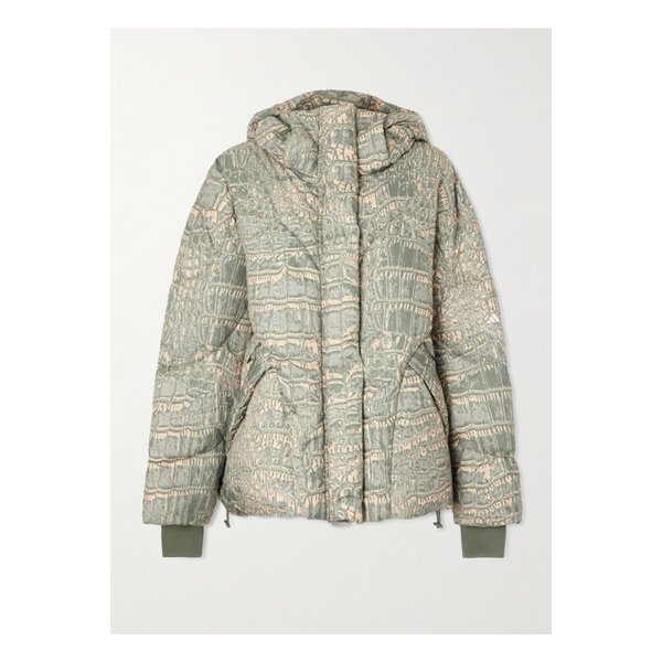 바이스텔라매카트니 후드 패딩 퀼팅 프린트  셸 재킷 그레이 그린 46376663162951392