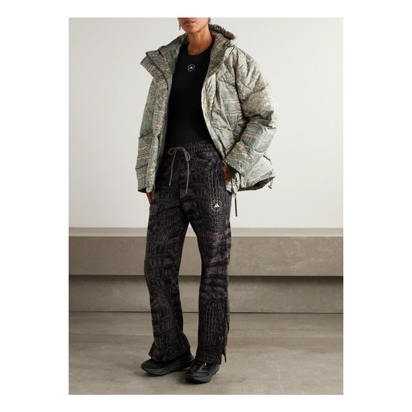 바이스텔라매카트니 후드 패딩 퀼팅 프린트  셸 재킷 그레이 그린 46376663162951392