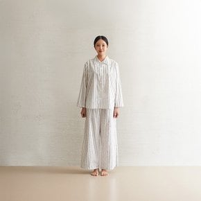 리네 60수 고밀도면 스트라이프 파자마세트 여성용 S