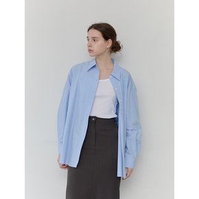 Overfit Cotton Shirt - Sky Blue