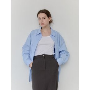 Overfit Cotton Shirt - Sky Blue