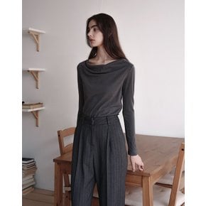 어텀 드레이프 셔링티 차콜 AUTUMN DRAPE SHIRRING TEE  CHARCOAL