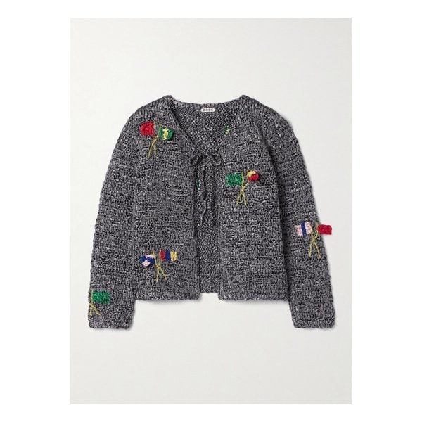 보디 프로미네이드 크로셰 새틴 가디건 그레이 1647597351291762