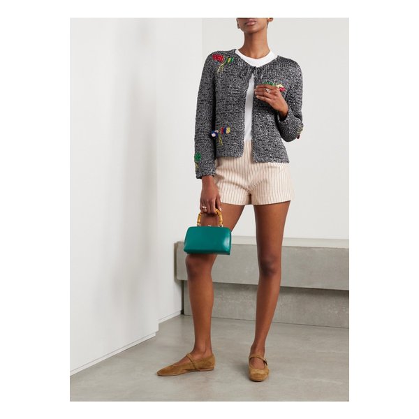 보디 프로미네이드 크로셰 새틴 가디건 그레이 1647597351291762