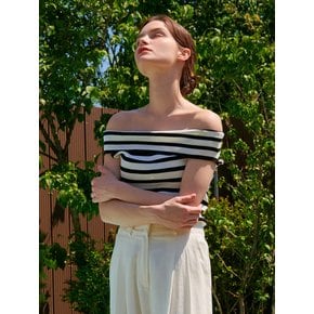 SUMMER OFF SHOULDER KNIT STRIPE