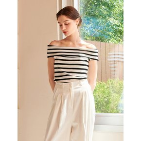 SUMMER OFF SHOULDER KNIT STRIPE