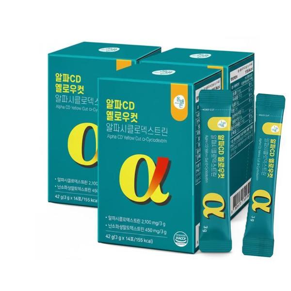 올바른 알파CD 옐로우컷 알파시클로덱스트린 14포X3박스 (S46613352)