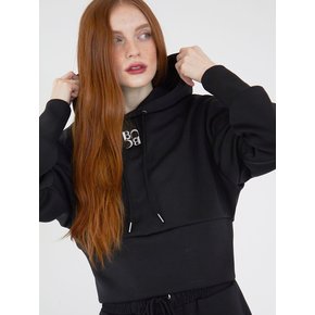 Daily comfort cropped hoodie (Black)