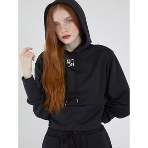 Daily comfort cropped hoodie (Black)