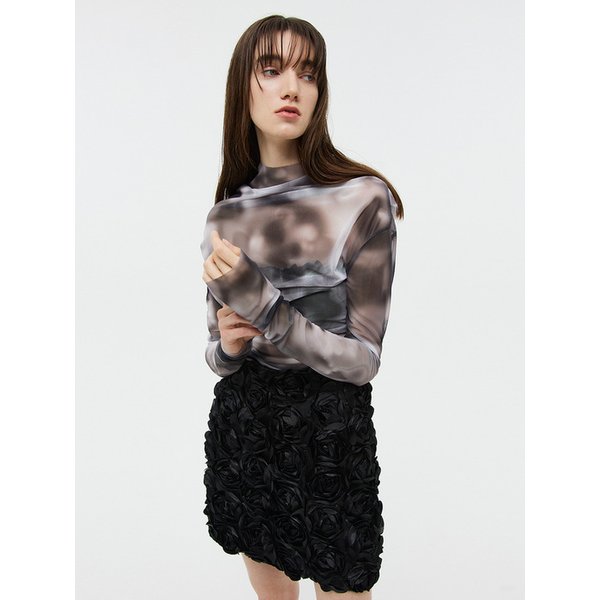 mesh draping top (black)